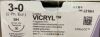 ETHICON J316H COATED VICRYL® (polyglactin 910) Suture, Taper Point, Absorbable, SH 26mm ½ Circle, Violet Braided 27" = 70cm