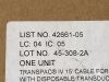 HOSPIRA Transpac IV 15'Cable  42661-05 (N1) Transpac IV 15' Cable