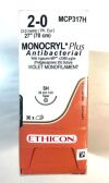ETHICON MCP317H 2-0 MONOCRYL PLUS VIOLET 1X27" SH