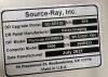 SOURCE RAY SR-130 Portable X-Ray