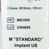 BIOMET ZIMMER REF MB3595 LDR Mobi-C Cervical Disc Prosthesis, D-15mm, W-19mm, H-5mm, EXP 2026/07