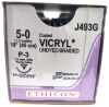 ETHICON J493G Coated VICRYL Undyed Braided, 5-0 , 18” P-3, (BOX/12) 2026/08/31 Sutures
