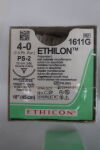 ETHICON 1611G Ethilon Non-Absorbable Monofilament Nylon Suture, Size 4-0, 18 in. Length, PS-2 Needle