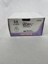 ETHICON J761D COATED VICRYL (polyglactin 910) Suture, Reverse Cutting, Absorbable, CP-2 26mm ½ Circle, Undyed Braided 8-18" = 45cm, Size: 3-0