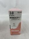 ETHICON Y215H Monocryl Absorbable Monofilament Poliglecaprone 25 Suture, Size 3-0, 27 in. Length, RB-1 Needle