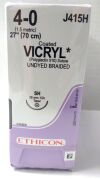 ETHICON J415H Vicryl Coated Polyglactin 910 Suture Undyed Braided , SH Taper 27” Size 4-0 (BOX/36) 2026/06/30 Sutures
