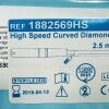 MEDTRONIC/ XOMED REF 1882569HS High Speed Curved Diamond DCR Bur, 2.5 mm, EXP 2019/04