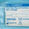 MEDTRONIC/ XOMED REF 3155631 Oto-Flex Round Carbide Fluted Cutting Bur, Orange, 1.0 mm, EXP 2024/03