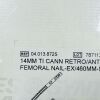 SYNTHES REF 04.013.872S  TI CANN RETRO/ANTEGRADE FEMORAL NAIL-EX/460MM X 14MM, EXP 2023/11