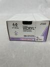 ETHICON J743D Coated Vicryl Absorbable Braided Polyglactin 910 Suture, Size 4-0, 18 in. Length, TF Needle