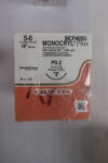 ETHICON MCP495G Monocryl Plus Absorbable Monofilament Suture, Size 5-0, 18 in. Length, PS-2 Needle