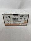 ETHICON MCP945H MONOCRYL Plus Antibacterial Suture, Taper Point, Absorbable, CT-1 36mm ½ Circle, Undyed Monofilament 36" = 90cm, Size: 2-0