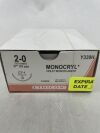 ETHICON Y339H MONOCRYL (poliglecaprone 25) Suture, Taper Point, Absorbable, CT-1 36mm ½ Circle, Violet Monofilament 27" = 70cm, Size: 2-0