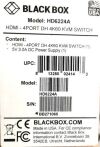 BLACK BOX CORPORATION HD6224A  4K60 KVM SWITCH-HDMI 4PORT + 5V DC POWER SUPPLY