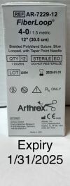ARTHREX AR-7229-12 FIBERLOOP BRAIDED POLYBLEND SUTURE BOX OF 12, EXP 2025/1/31