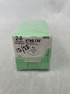 ETHICON 664G ETHILON Nylon Suture, Reverse Cutting, Non-Absorbable, FS 26mm 3/8 Circle, Black Monofilament 18" ˜ 45cm, Size: 2-0