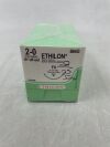 ETHICON 664G ETHILON Nylon Suture, Reverse Cutting, Non-Absorbable, FS 26mm 3/8 Circle, Black Monofilament 18" ˜ 45cm, Size: 2-0