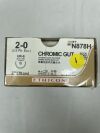 ETHICON N878H Gut Suture - Chromic, Taper Point, Absorbable, UR-6 26mm 5/8 Circle, Chromic Monofilament 27" = 70cm, Size: 2-0