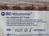 BD Pack of 100 Blood Collection Tubes 366703  366703   Exp.2024-03  (AA1) No Additive (Z) Tubes