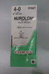 ETHICON N104T Nurolon Non-Absorbable Braided Nylon Suture, Size 4-0, 18 in. Length, TF Needle