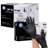 LW CONCEPT LW2003 LW Concept Nitrile Powder Free Exam Gloves, Black, Size Large, 100/Box