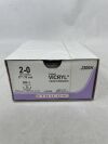 ETHICON J306H COATED VICRYL (polyglactin 910) Suture, Taper Point, Absorbable, RB-1 17mm ½ Circle, Violet Braided 18" = 45cm, Size: 2-0