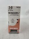 ETHICON Y427H Monocryl Absorbable Monofilament Poliglecaprone 25 Suture, Size 3-0, 27 in. Length, PS-2 Needle