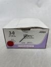 ETHICON J458H COATED VICRYL (polyglactin 910) Suture, Reverse Cutting, Absorbable, X-1 22mm ½ Circle, Undyed Braided 27" = 70cm, Size: 3-0