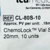 ICU MEDICAL REF CL-80S-10 ChemoLock  Vial Spike, 20mm, 10/pack , EXP 2028/11