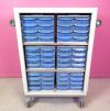 RUBBERMAID 96 Drawer Mobile 2 Side Medical Supply Part Cabinet Cart w/ Cassettes