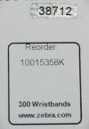 ZEBRA Lot of 82  Z-Band Ultra Soft  300 Wristbands 1&quot; x 6&quot; Cartridge 10015358K - 208844 Wristbands