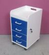 TRIPPNT Bedside Cabinet 4 Drawer Compact Medical Laboratory Crash Cart Lab Stand w/ Keys HDPE