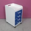 TRIPPNT Bedside Cabinet 4 Drawer Compact Medical Laboratory Crash Cart Lab Stand w/ Keys HDPE