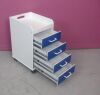 TRIPPNT Bedside Cabinet 4 Drawer Compact Medical Laboratory Crash Cart Lab Stand w/ Keys HDPE