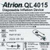 ATRION REF 96313 Atrion QL 4015 Disposable Inflation Device ,EXP 2026/09