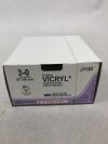 ETHICON J713D Coated Vicryl Absorbable Braided Polyglactin 910 Suture, Size 3-0, 18 in. Length, RB-1 Needle