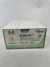 ETHICON 664H ETHILON Nylon Suture, Non-Absorbable, Reverse Cutting, FS 26mm 3/8 Circle, Black Monofilament, 18" ˜ 45cm, Size: 2-0