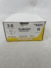 ETHICON 842H Surgical Gut Suture - Plain, Taper Point, Absorbable, CT-1 36mm ½ Circle, Plain Monofilament 27" = 70cm, Size: 3-0