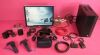 HTC Vive Pro VR Headset w/ HMD, Audio & 2 Controllers, 2 Base, Link Box, PC Computer System