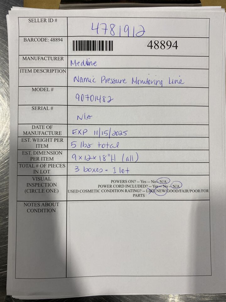 MEDLINE 90701482 Namic Pressure Monitoring Line