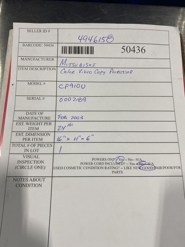 MITSUBISHI CP910U Printer