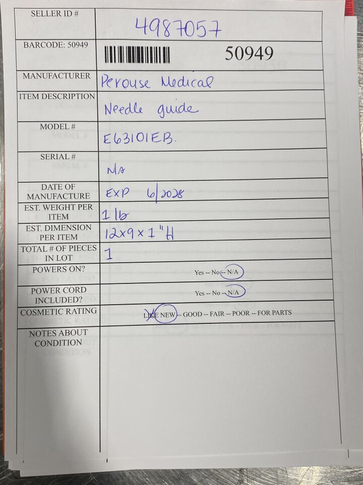 PEROUSE MEDICAL E63101EB Needle Guide