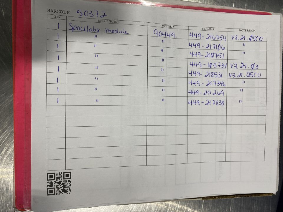 SPACELABS 90449 - Lot of 8 Module