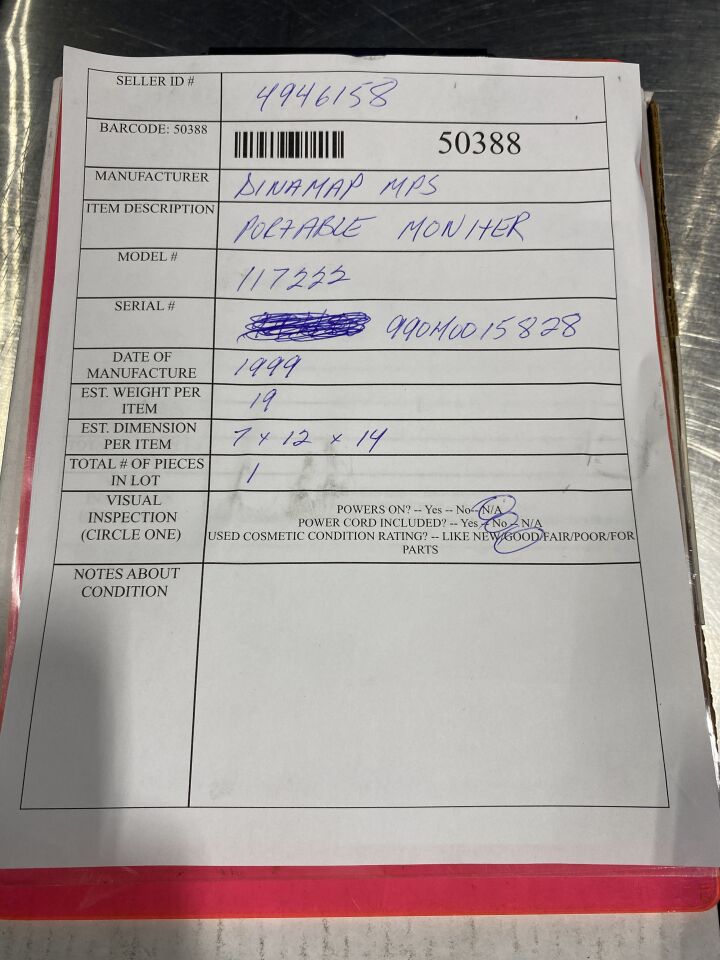 CRITIKON Dinamap MPS 117222 Monitor