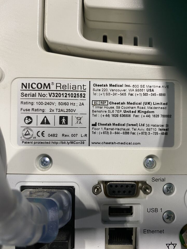 CHEETAH MEDICAL Nicom Reliant Monitor
