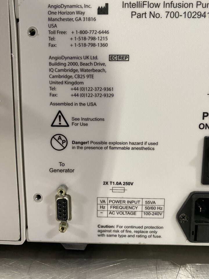 ANGIO DYNAMICS Intelliflow 1000-0050 Pump IV Infusion