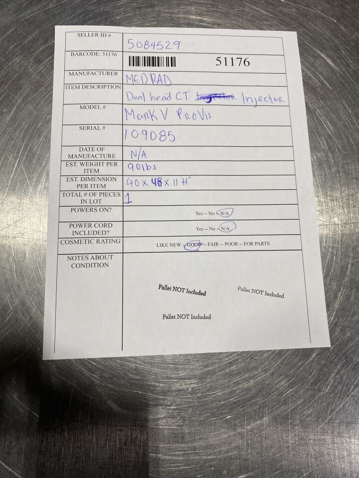 MEDRAD Mark V Provis Injector CT