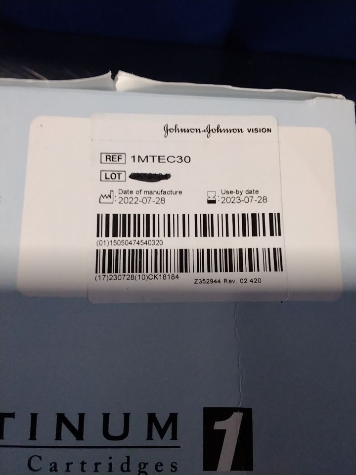 JOHNSON & JOHNSON 1MTEC30 UNFOLDER Platinum 1 Series Cartridges