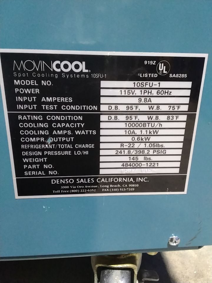 DENSO 10SFU-1 Spot Cooling System