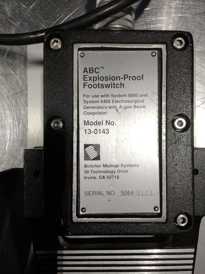BIRCHER MEDICAL SYSTEMS 13-0143 Explosion-Proof Footswitch